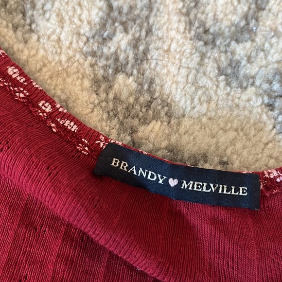 red button down brandy top - Picture 2 of 2